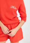 Hola Knit Jumper - True Red + Ivory Hola