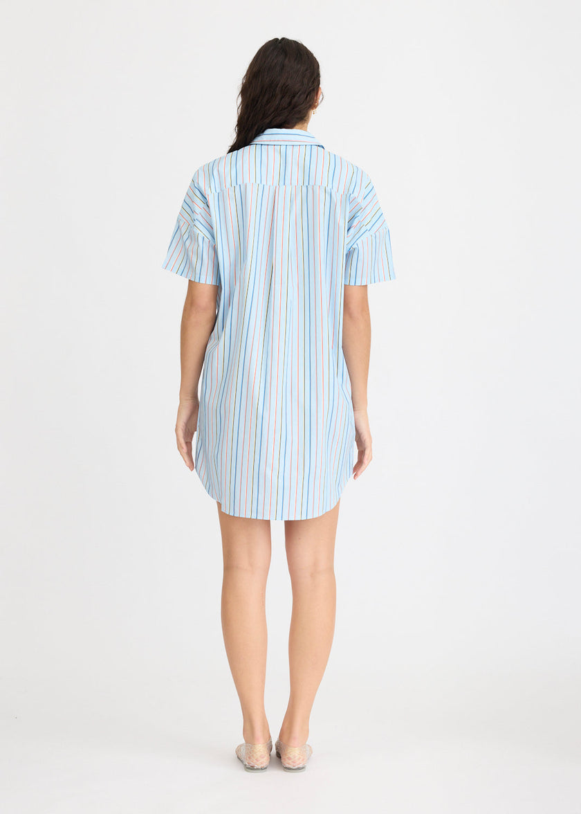 Chiara Mini Dress Multi Stripe - Tutti Frutti