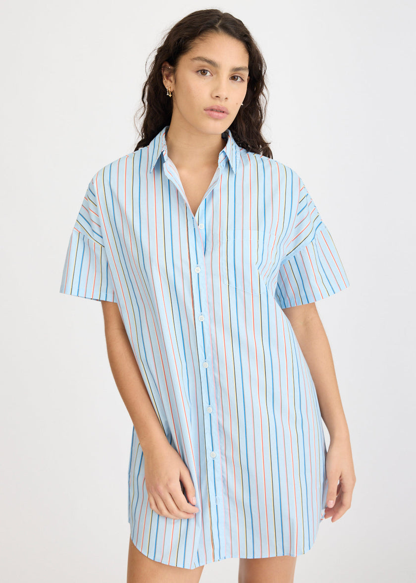 Chiara Mini Dress Multi Stripe - Tutti Frutti