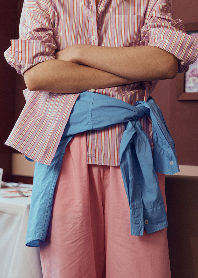 Chiara Long Sleeve Shirt Stripe - Viola/True Red/Cherry