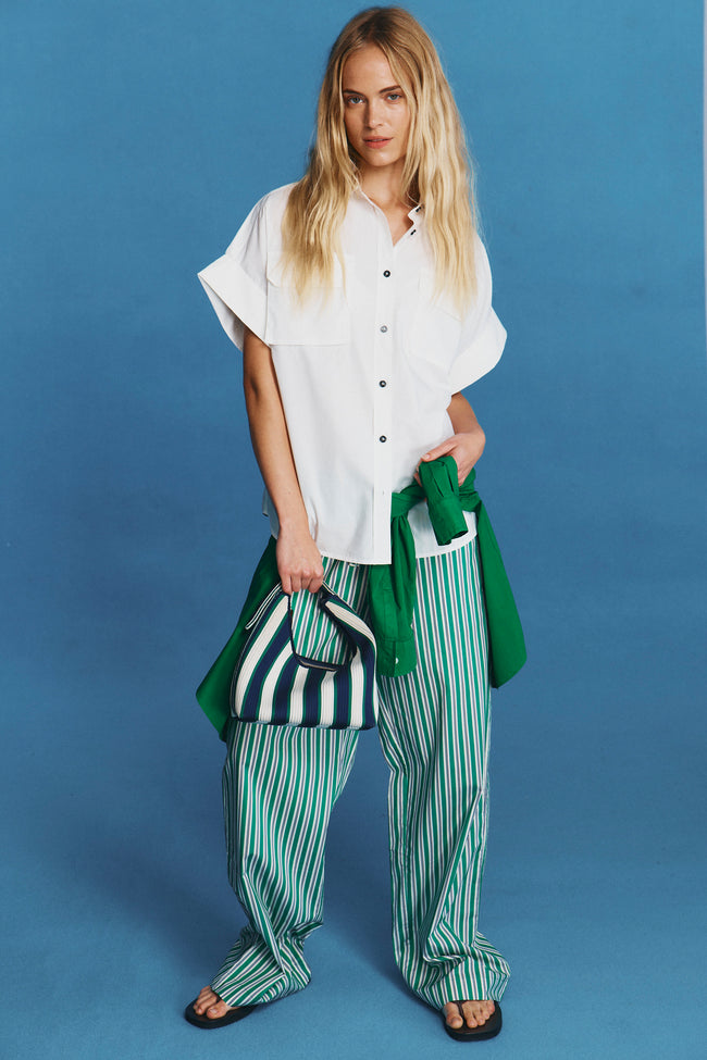 Chiara Utility Short Sleeve Shirt - White