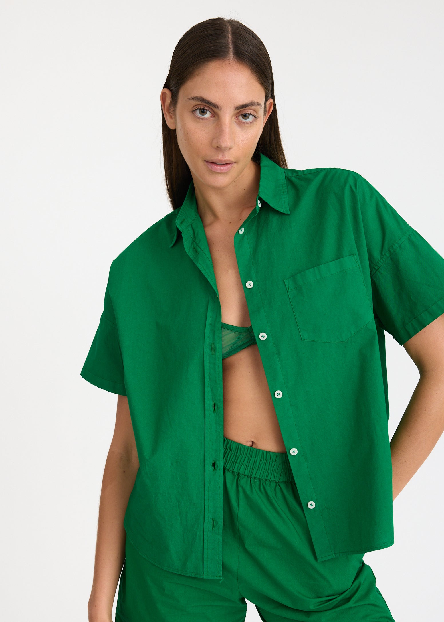 Chiara Mid Length Shorts Green Hills