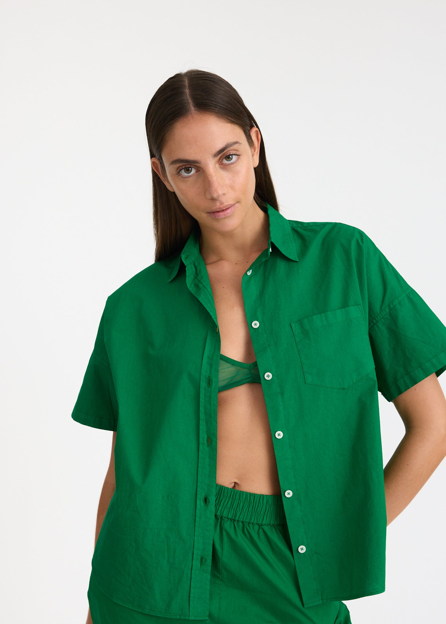 Chiara Short Sleeve Shirt - Green Hills
