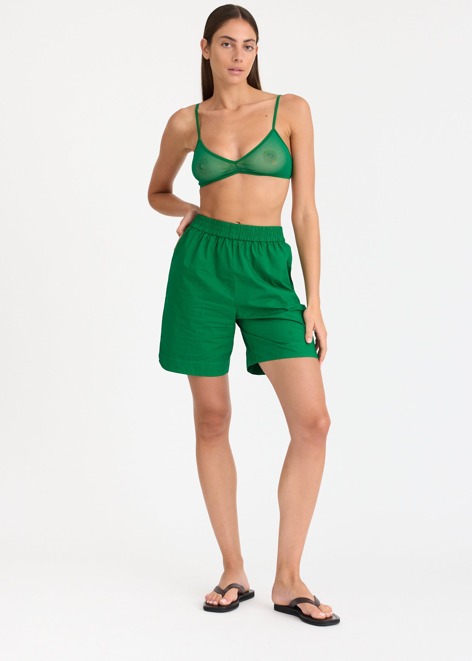 Under All Mesh Bra/top - Green Hills