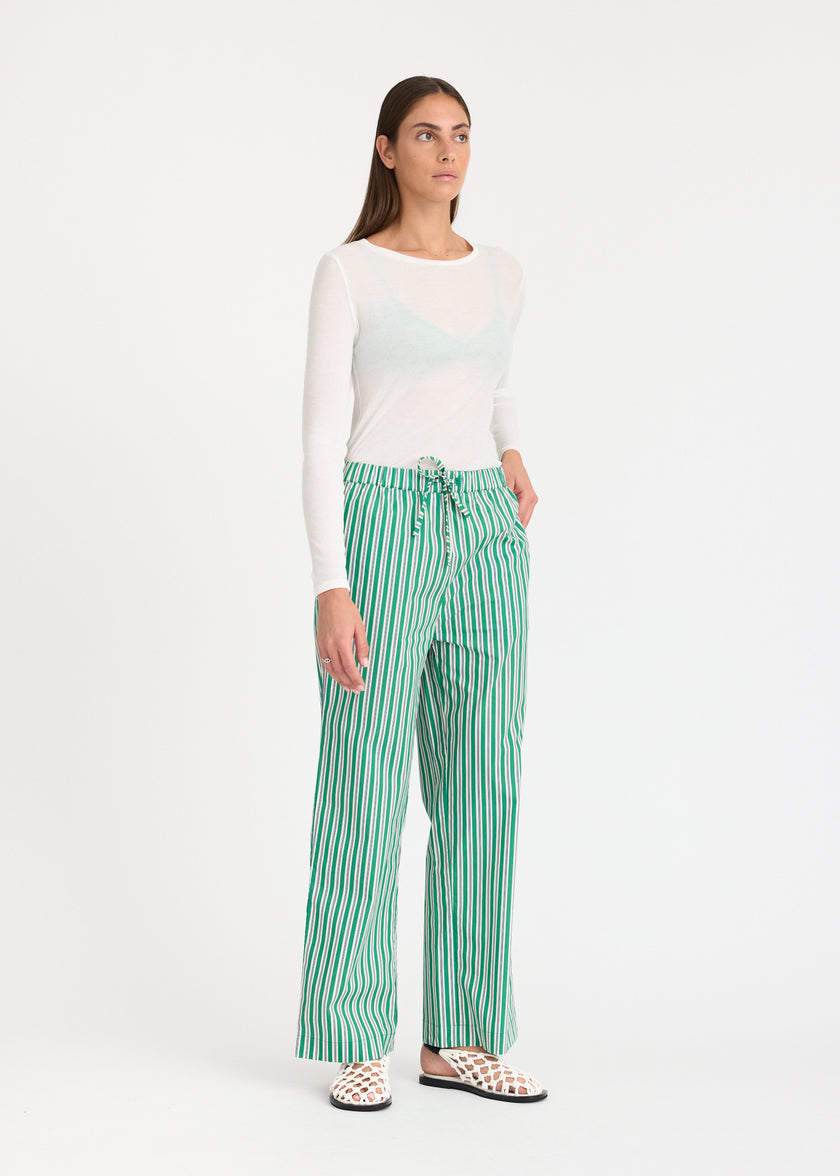 Cala Drawstring Pants - Green Hills/White/Navy