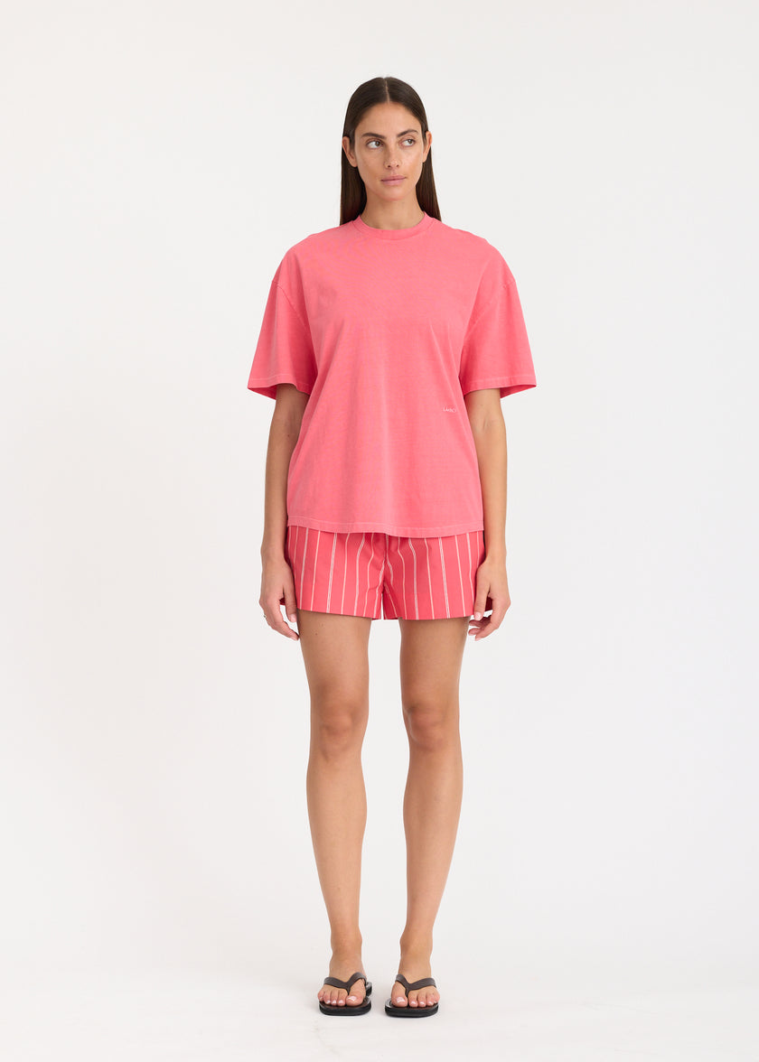 LMND Oversize Tee with curved hem + Embroidery