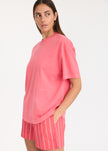 LMND Oversize Tee with curved hem + Embroidery