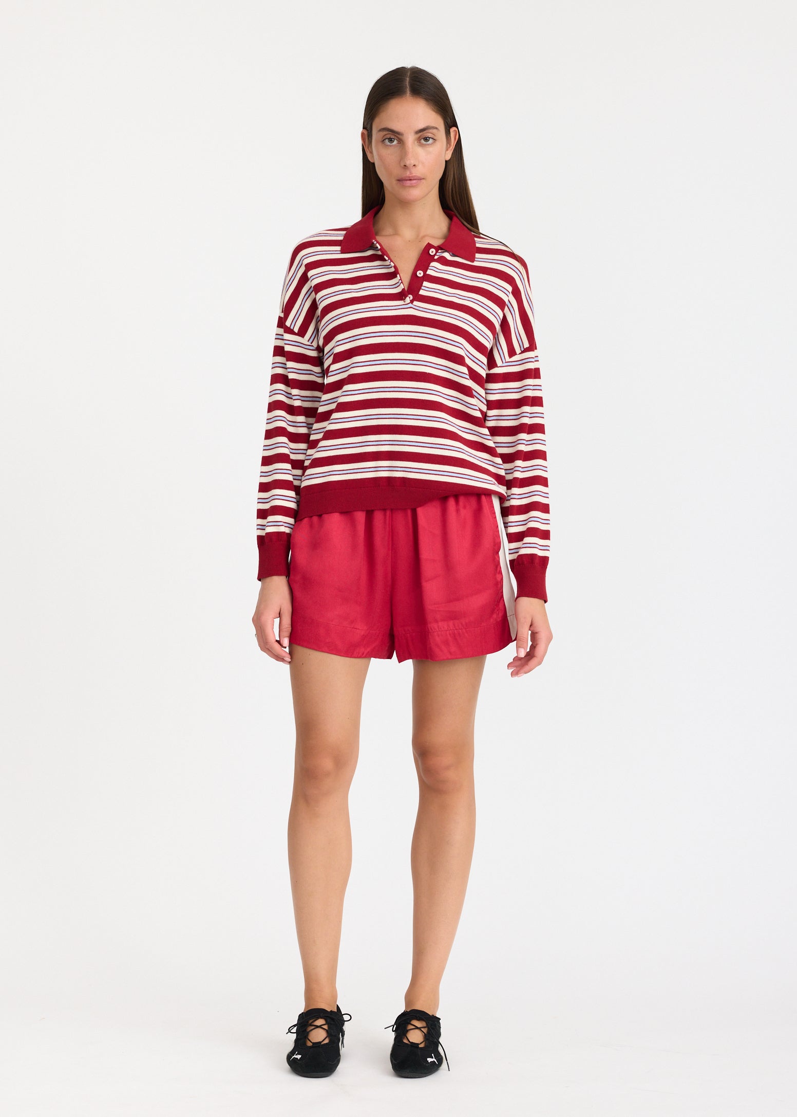 Alto Stripe Polo - Salsa/Natural/Sky