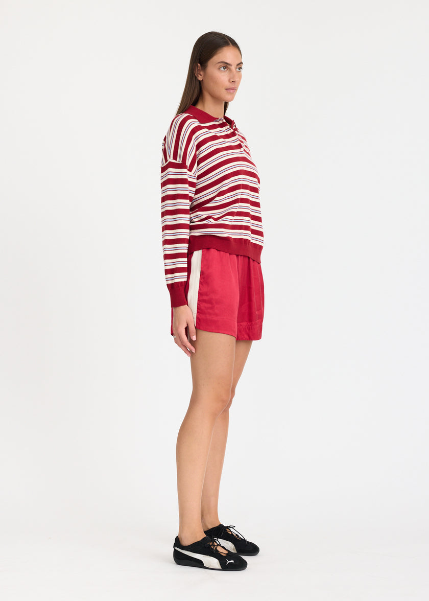 Rio Shorts - Sport Stripe - Salsa + Oat stripe