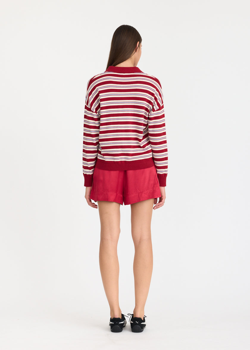 Rio Shorts - Sport Stripe - Salsa + Oat stripe