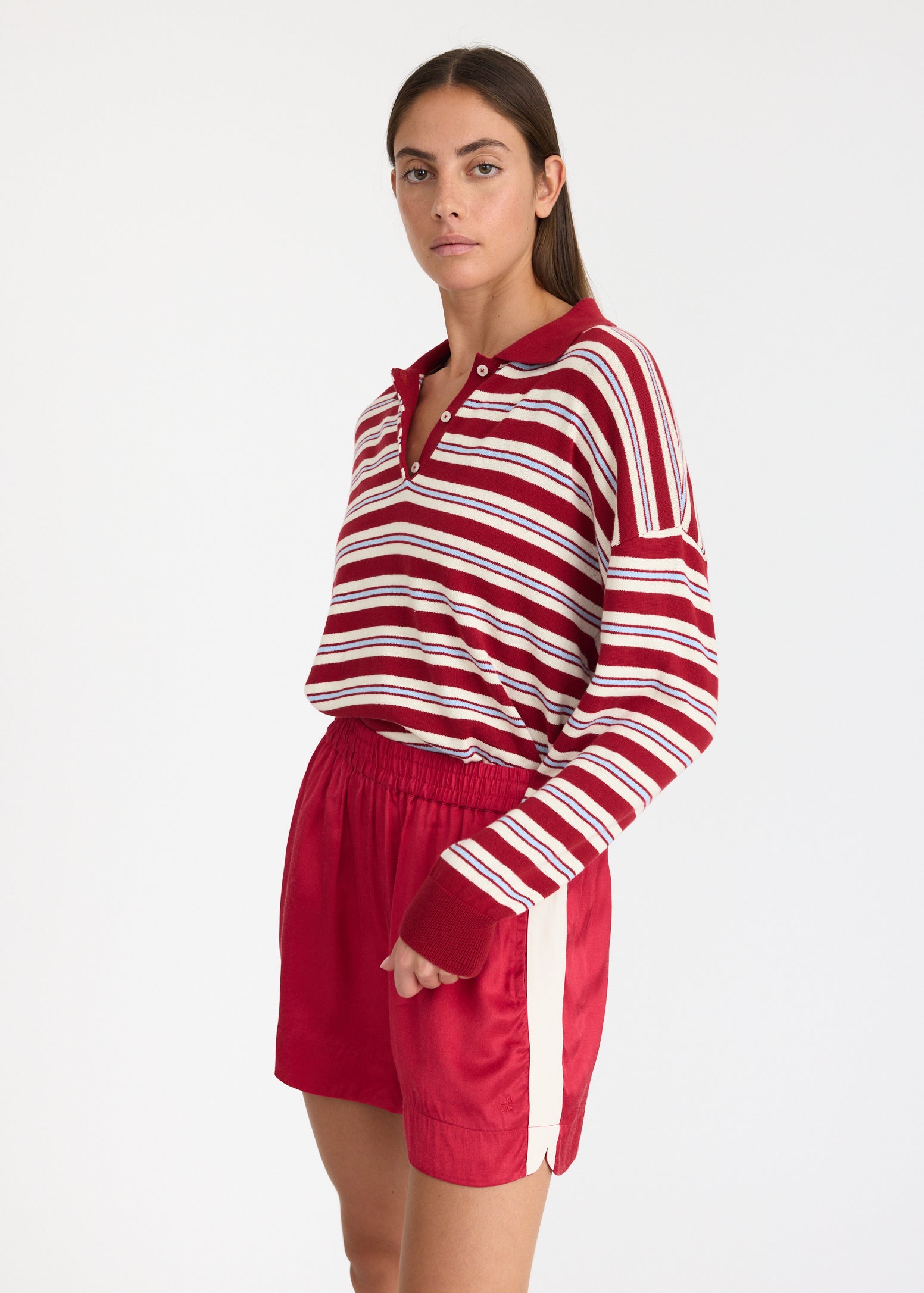 Alto Stripe Polo - Salsa/Natural/Sky