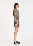 Rio Shorts - Sport Stripe - Cocoa + Calico stripe