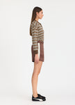 Alto Stripe Polo - Cocoa/Natural/Navy