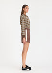 Rio Shorts - Sport Stripe - Cocoa + Calico stripe