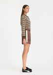 Alto Stripe Polo - Cocoa/Natural/Navy
