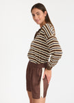 Alto Stripe Polo - Cocoa/Natural/Navy
