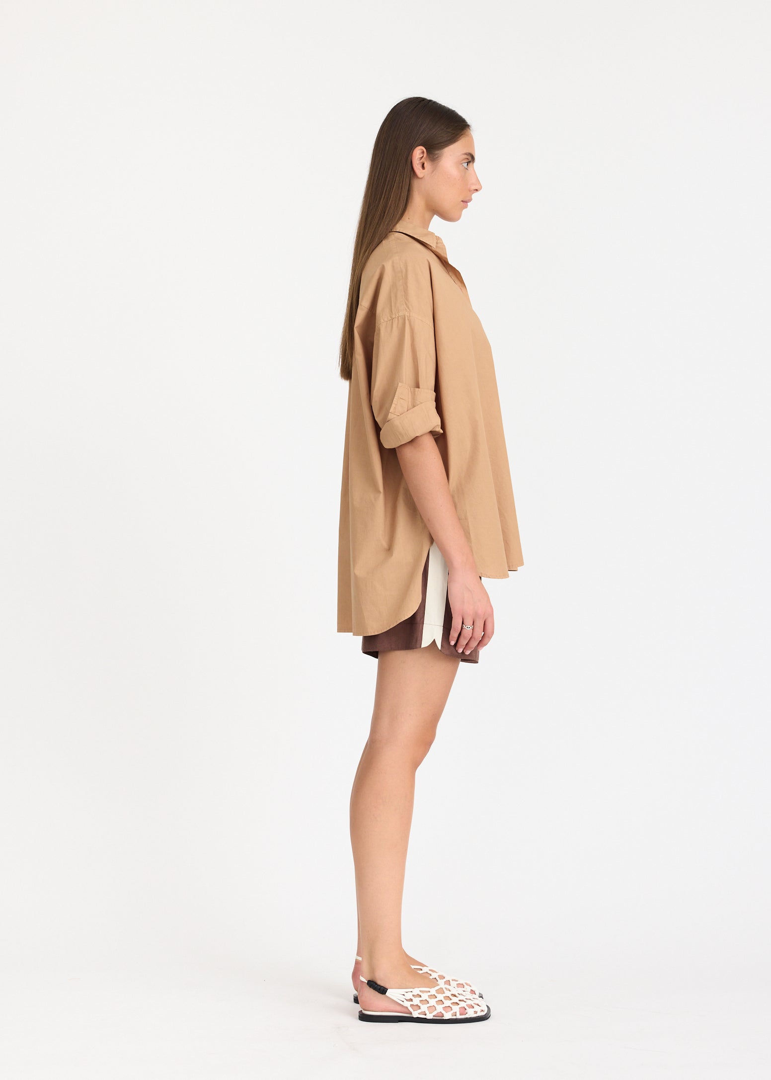 Mila Cross Over Shirt - Toffee