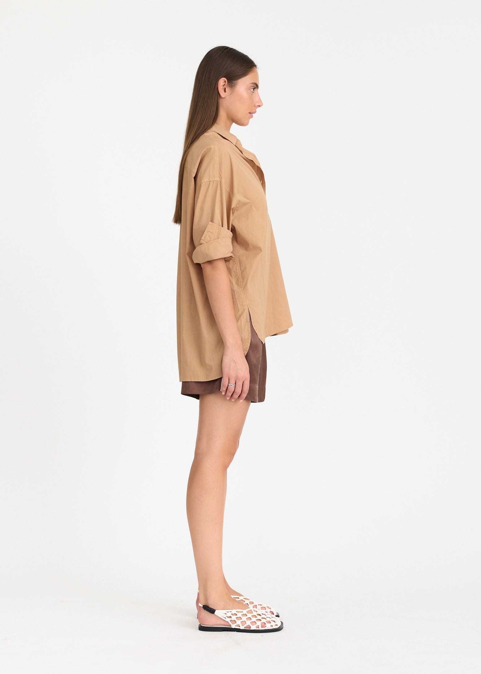 Mila Cross Over Shirt - Toffee