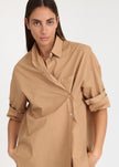 Mila Cross Over Shirt - Toffee