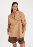 Mila Cross Over Shirt - Toffee