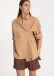 Mila Cross Over Shirt - Toffee