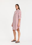 Chiara Long Sleeve Midi Dress - Salsa/Sky/Limoncello/Natural