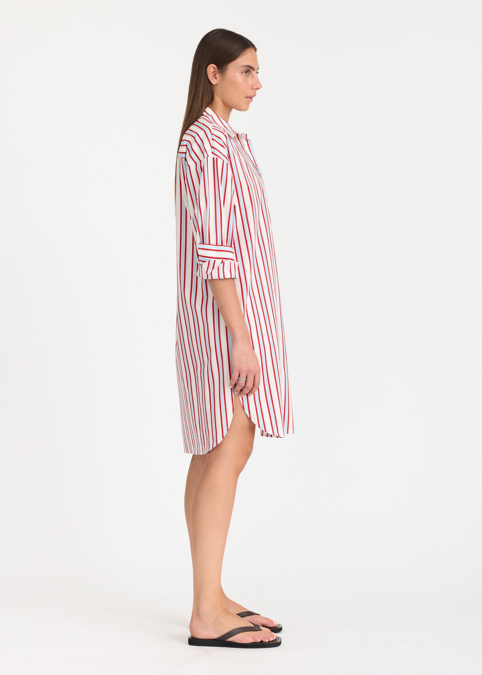 Chiara Long Sleeve Midi Dress - Salsa/Sky/Limoncello/Natural