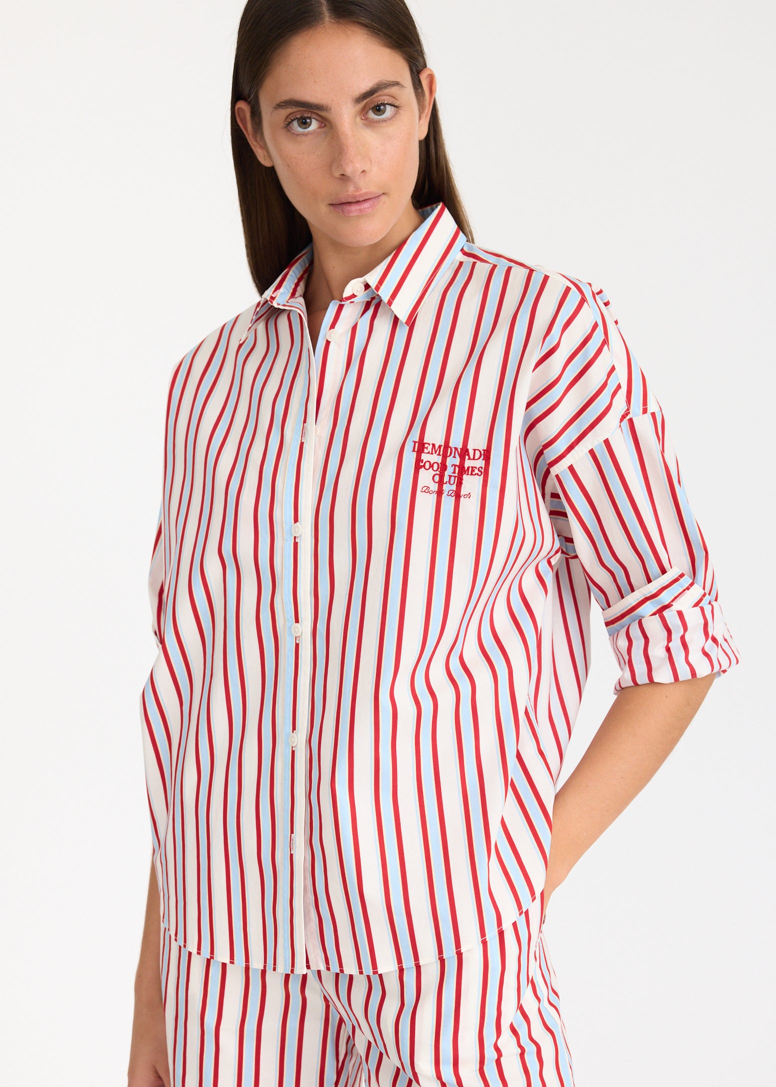 Chiara Long Sleeve Shirt Classic - Salsa/Sky/Limoncello/Natural