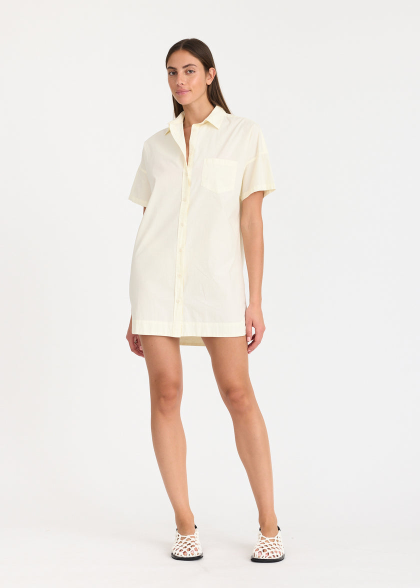 Chiara Short Sleeve MINI Dress - Limoncello