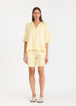 Lou - Bowling Collar Shirt - Short Sleeve - Viscose - Limoncello