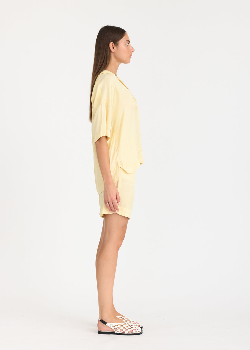 Chiara Mid Length Shorts - Viscose Limoncello