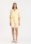 Lou - Bowling Collar Shirt - Short Sleeve - Viscose - Limoncello