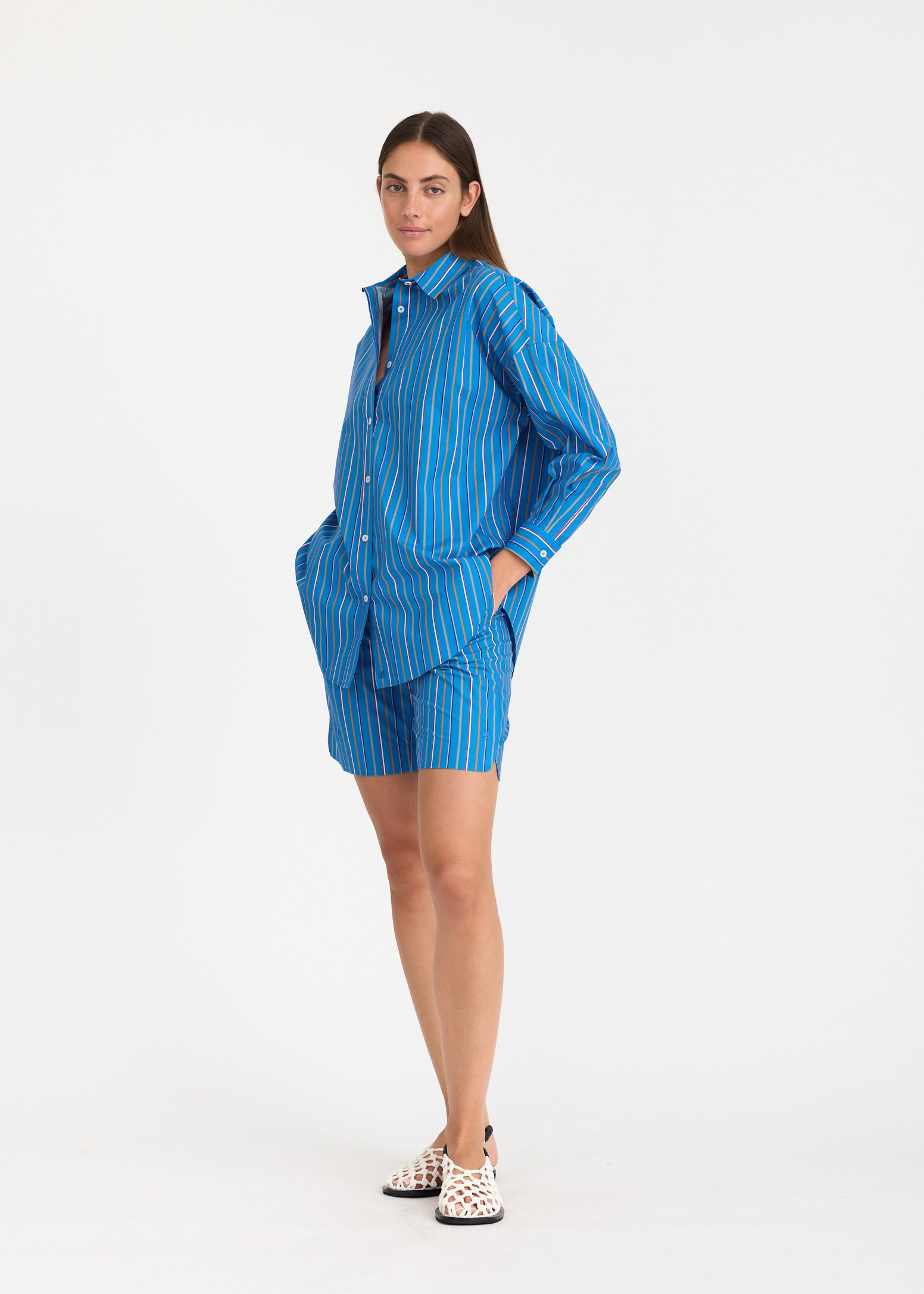 Mara Oversized Long Sleeve Shirt Stripe - Tutti Frutti