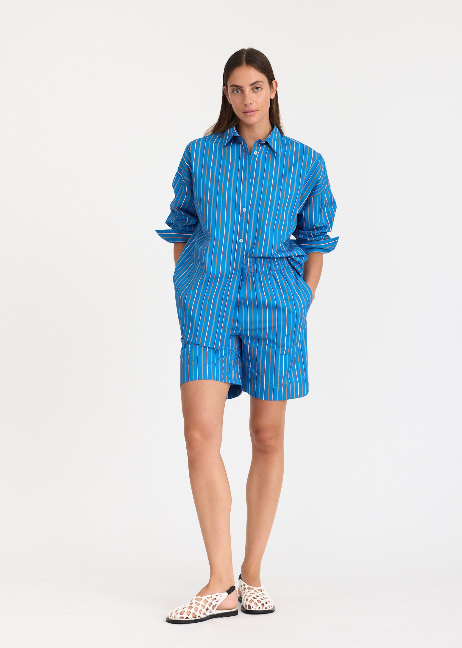 Chiara Mid Length Shorts - Tutti Frutti ink blue