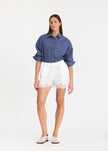 Chiara Long Sleeve Shirt Mid-Length - Navy/Natural