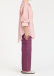 Mara Oversized Long Sleeve Shirt Stripe - Musk/Cocoa/Off White