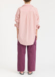 Mara Oversized Long Sleeve Shirt Stripe - Musk/Cocoa/Off White