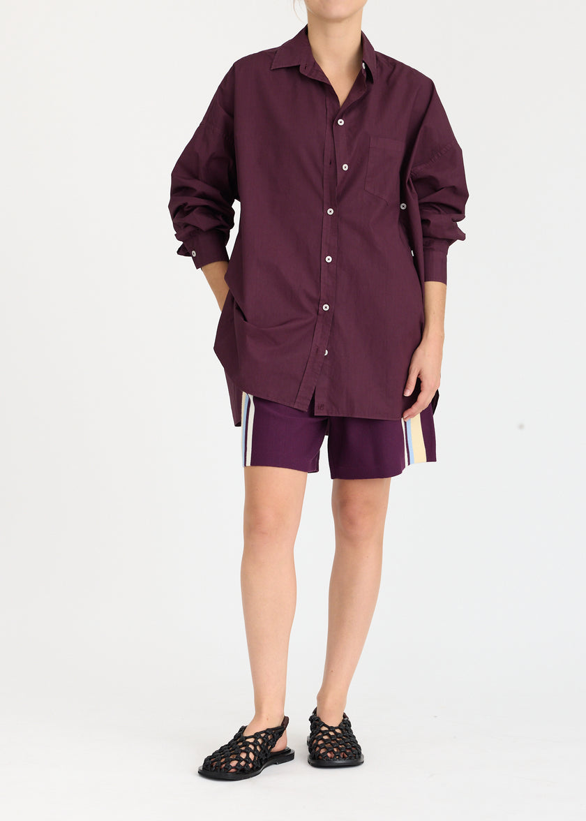 WR Knit Shorts + Placement Stripe - Cherry + Limoncello/Sky/White stripe