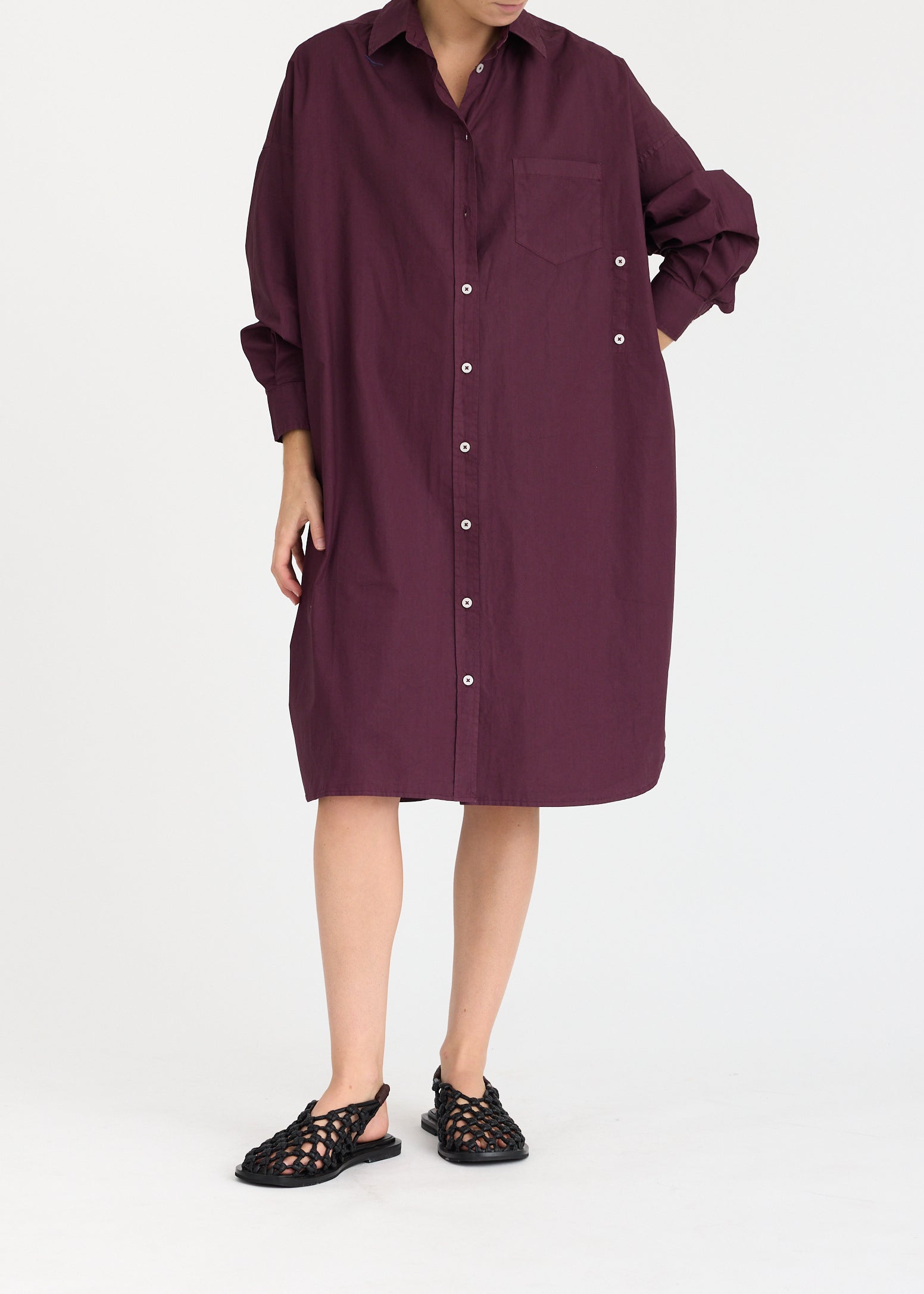 Mila Cross Over Midi Dress - Cherry