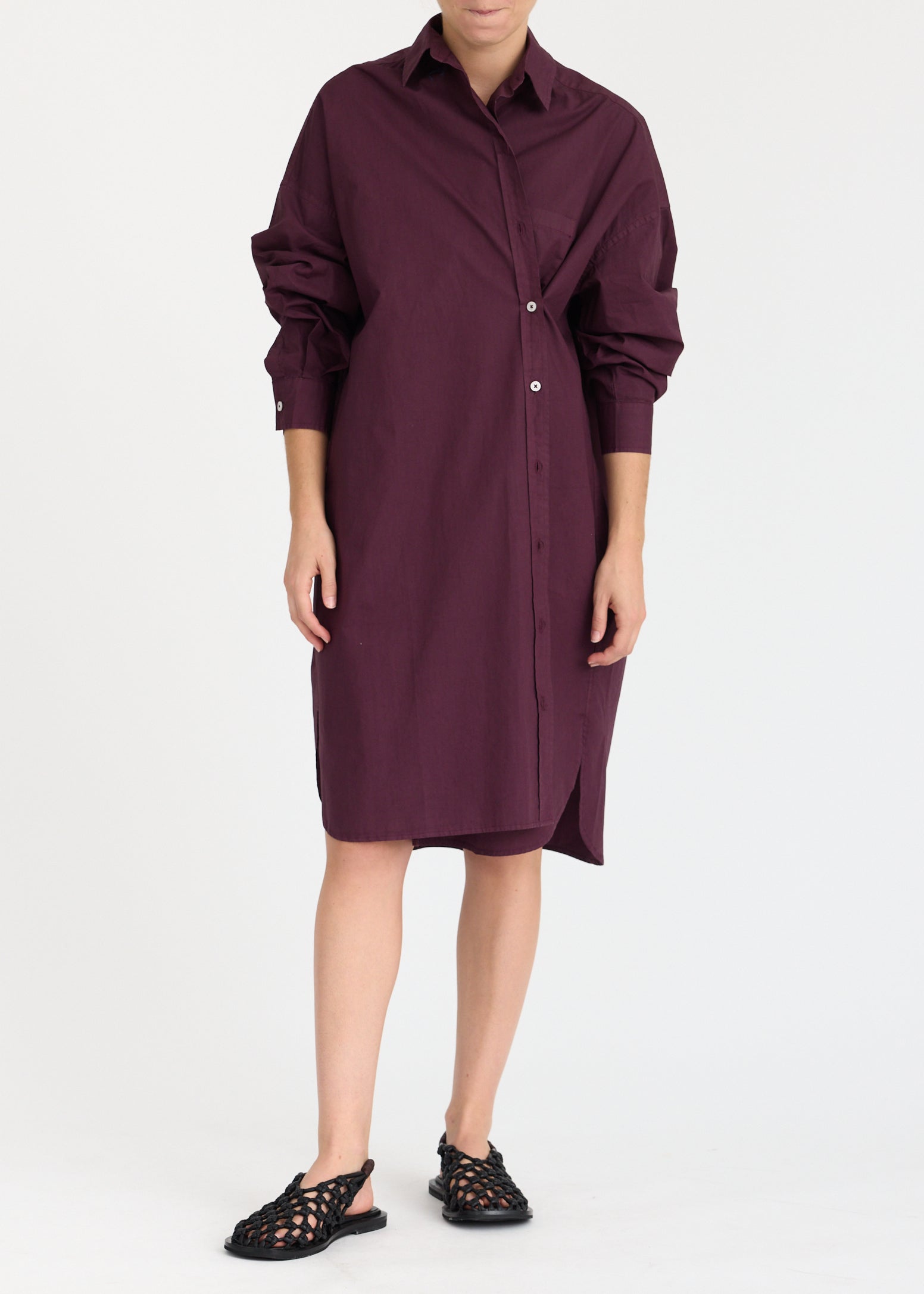 Mila Cross Over Midi Dress - Cherry