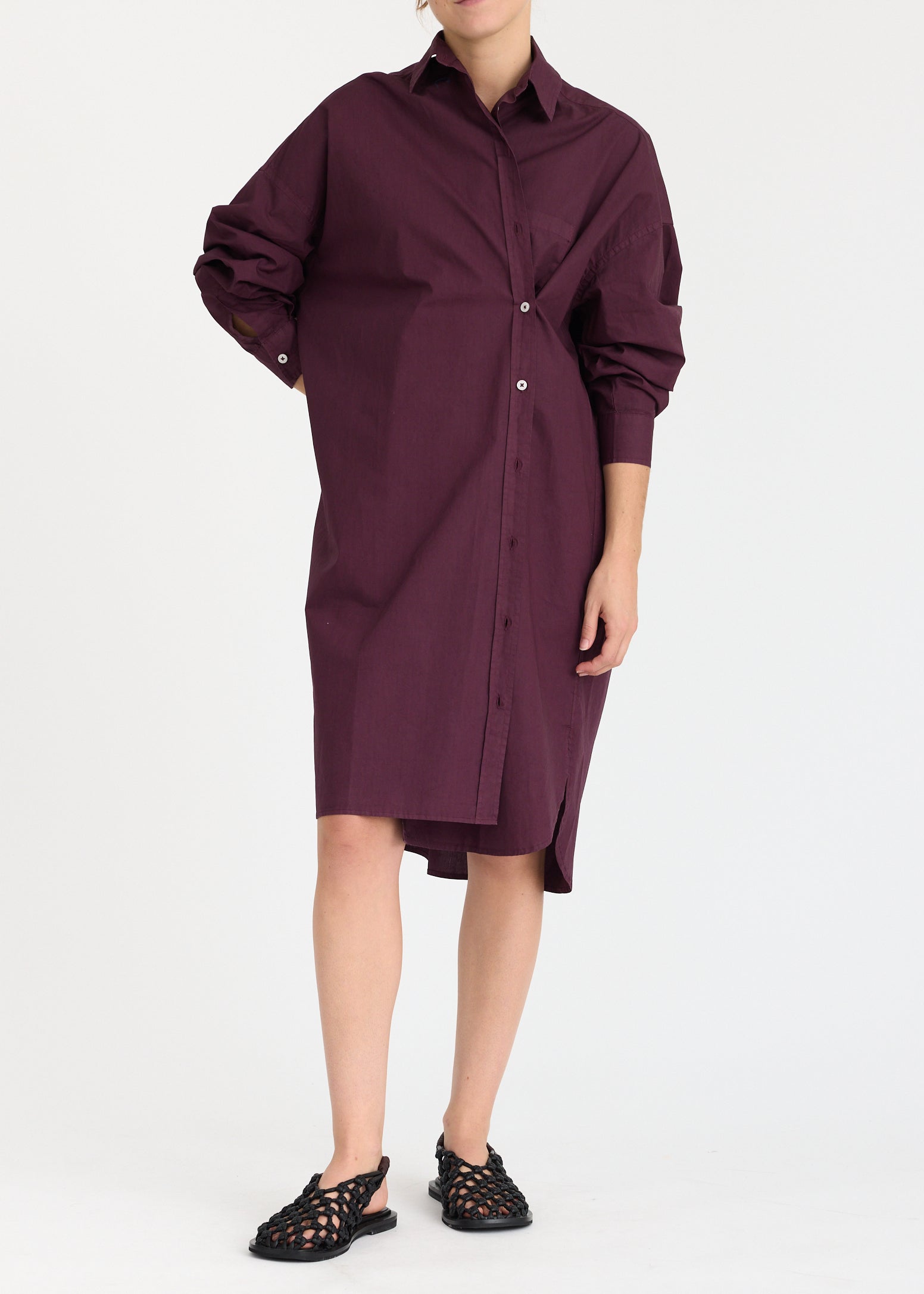 Mila Cross Over Midi Dress - Cherry