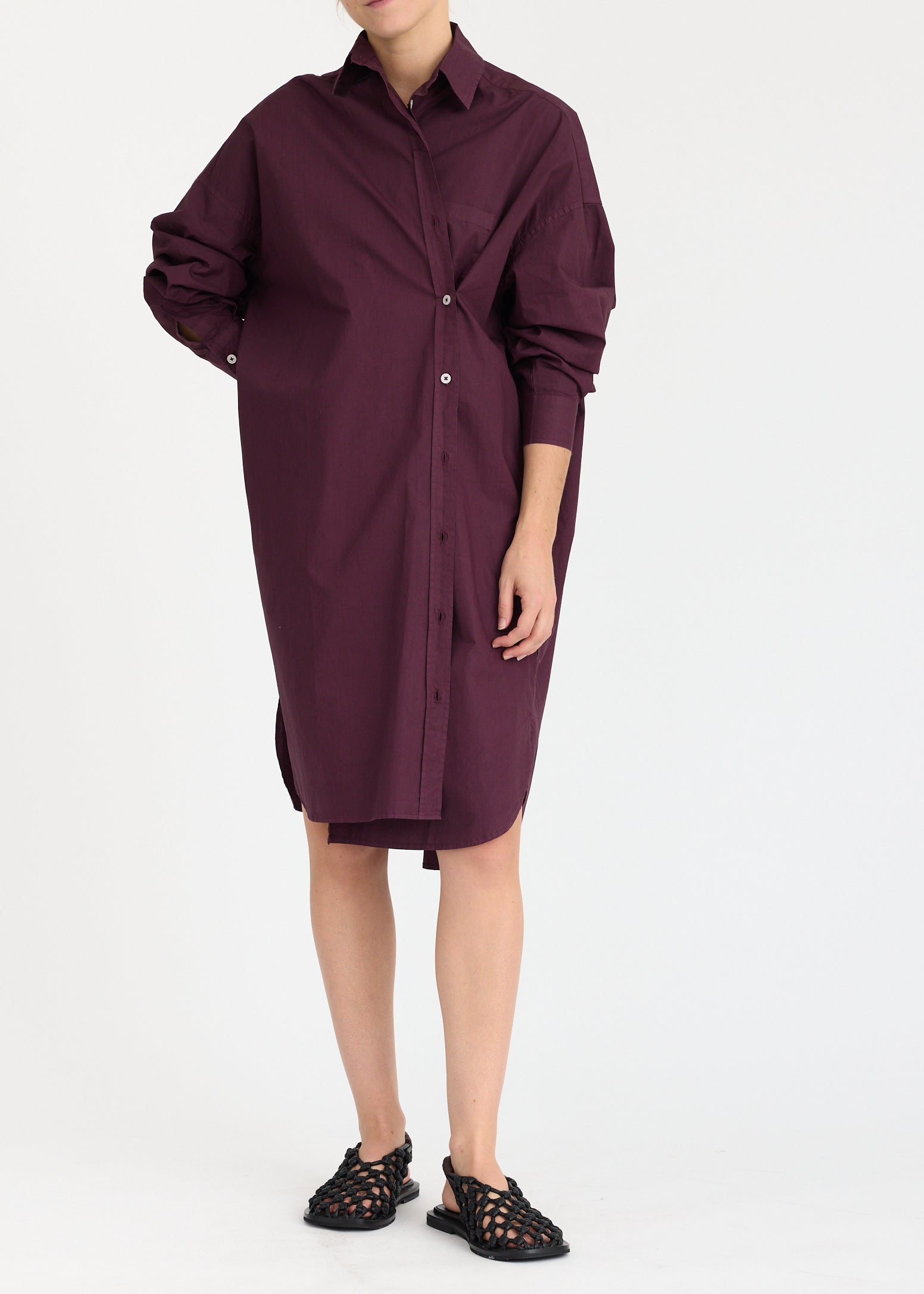 Mila Cross Over Midi Dress - Cherry