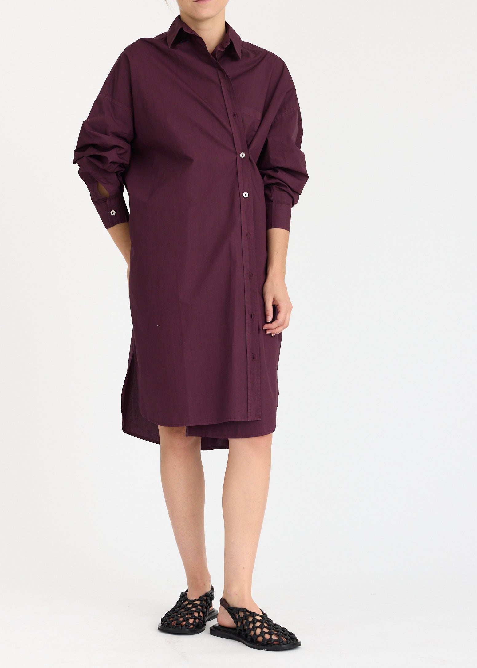 Mila Cross Over Midi Dress - Cherry