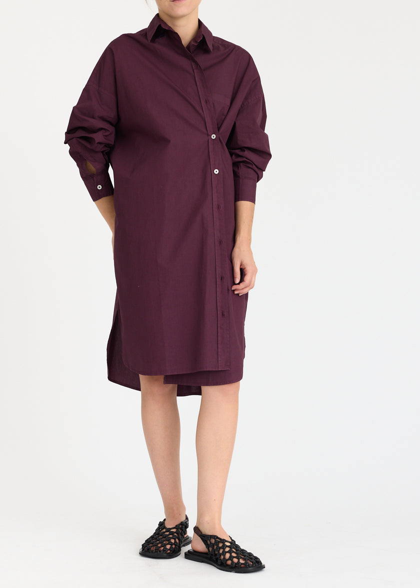 Mila Cross Over Midi Dress - Cherry