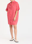 Chiara Short Sleeve MINI Dress Stripe - Watermelon/Salsa/Orange/Natural
