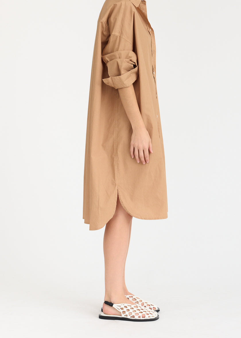 Mila Cross Over Midi Dress - Toffee