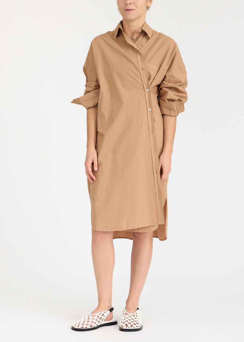 Mila Cross Over Midi Dress - Toffee