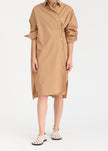 Mila Cross Over Midi Dress - Toffee