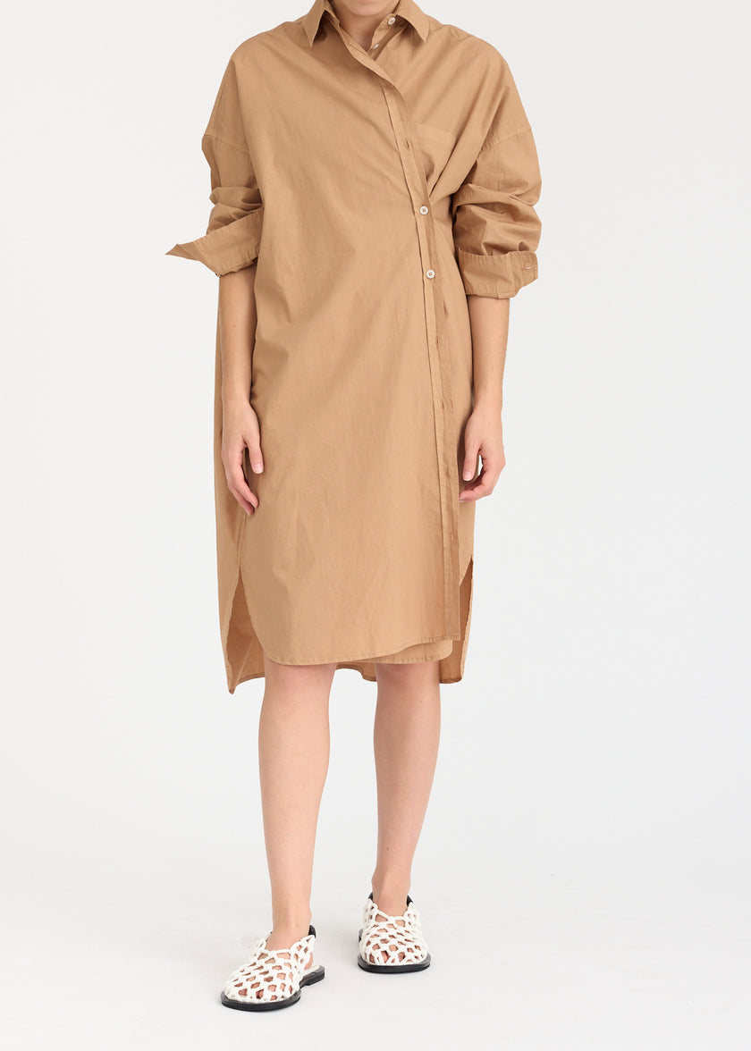 Mila Cross Over Midi Dress - Toffee