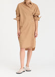 Mila Cross Over Midi Dress - Toffee